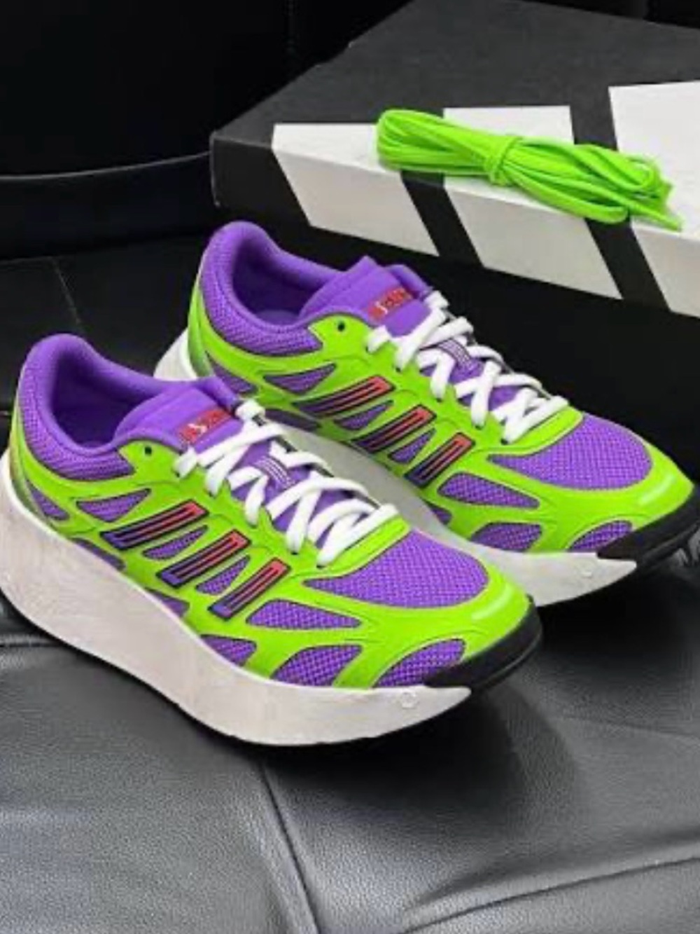 adidas Women’s Neon Green & Purple Running Sneakers